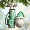 Maxcorners Personalized Golf Ornament, Toile De Jouy Ornament For Golfer, Golf Ornament With Custom Name, Golf Christmas Ornaments