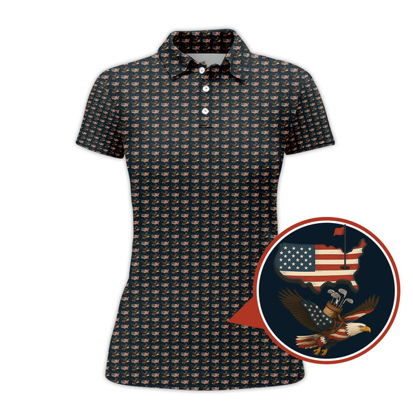 Maxcorners Pattern Golf Shirt For Men - America Golf Shirt For Golfers - Crazy Golf Shirt