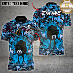 Maxcorners Billiards HipHop 8 Ball Fire Custom Name, Team Name 3D Shirt