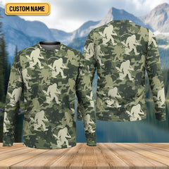 Maxcorners Bigfoot Camo Fishing SPF Shirts, Bassquatch Fishing Shirts, Fishing Shirts For Men, Funny Fisherman Gift