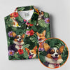 Maxcorners Tropical Corgi Dog Hawaiian Golf Polo Shirt, Golf Shirts For Women, Women's Golf Apparel LM1507