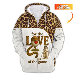 Maxcorners Leopard Golf Shirt For Women, For The Love Of The Game Golf Shirts, Personalized Golf Polos For Ladies