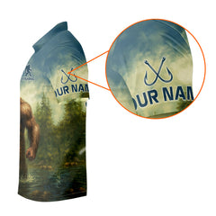 Maxcorners Gone Fishing Be Back Never Sasquatch Fishing SPF Shirt, Performance Fishing Shirts, Men's Fishing Shirt