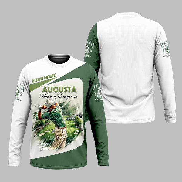 Maxcorners Custom Augusta Golfer Home Of Champions Men's Golf Polo Shirt, Mens Golf Gift, Mens Golf Shirt