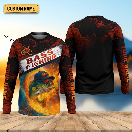 Maxcorners Bass Fishing Apparel, SPF Shirt For Men, Gift For Fisherman, Fishing Shirts For Men