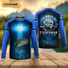 Maxcorners Jesus Made Me A Fisherman SPF Long Sleeve Shirts, Jesus Fishing Shirt, Fishing Shirts For Men