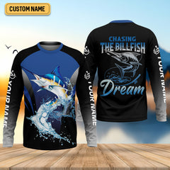 Maxcorners Marlin Fishing, Chasing The Billfish Dream SPF Shirts, Fishing Shirts For Men, Fisherman Gift