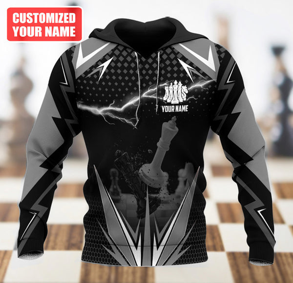 Maxcorners Chess Board King Customized Name 3D Shirt