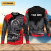 Maxcorners Black Red Bass Fishing Tournament Fishing Shirts, SPF Shirt For Men, Gift For Fisherman
