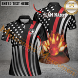 Maxcorners Flaming Bowling Jersey Customized Name, Team Name 3D Shirt For Women