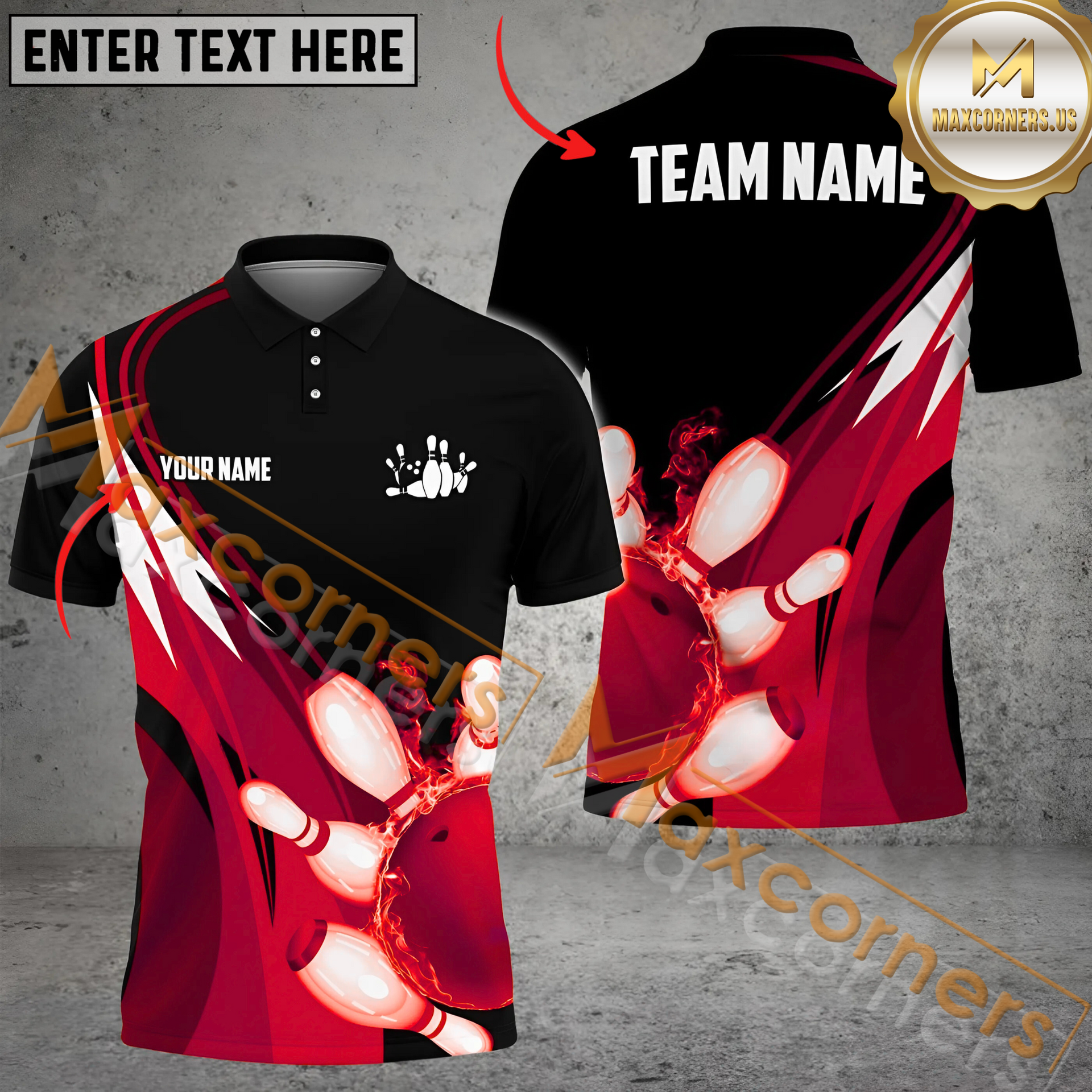 Maxcorners Vintage Fox Bowling Jersey Multicolor Option Customized Nam