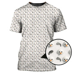 Maxcorners Christmas Golf Shirt, Golf Ball Snowman Shirt, Funny Pattern Golf Shirt For Men