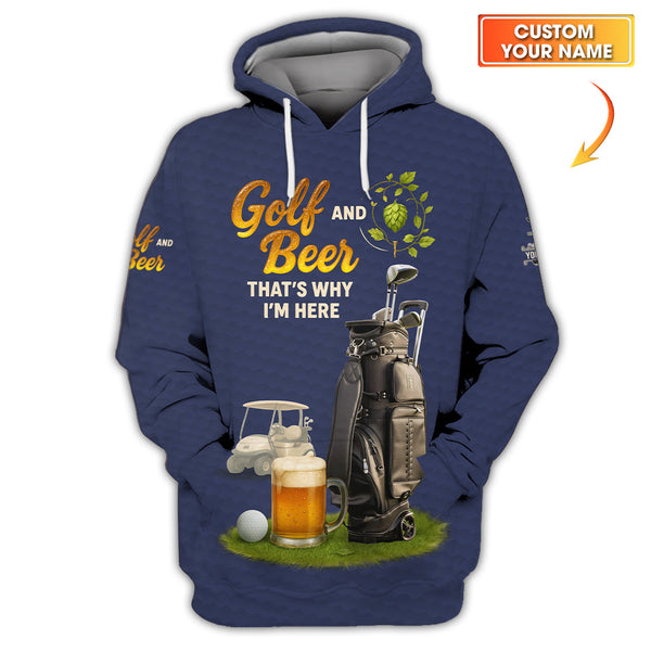 Maxcorners Golf and Beer That's Why I'M Here Golf Polos - White Golf Shirts For Men - Womens Golf Shirt