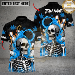 Maxcorners Bowling High Rollers Skull 420 Multicolor Customized Name, Team Name 3D Shirts