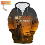 Maxcorners Best Shot Of The Day Golf Shirt, Funny Golf & Whiskey Polos For Men, Custom Name Golf Shirts