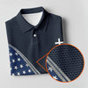 Maxcorners Christian American Flag Cross Golf Polo Shirt, Women's Golf Polo, Golf Tops For Women LM1507