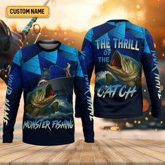 Maxcorners Monster Fishing SPF Shirts, The Thrill of The Catch Fishing Shirts For Men, Funny Fisherman Gift