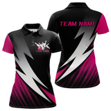 Maxcorners Black And Pink Custom Bowling Jerseys, Men Polo Shirt Bowling Tournament Outfits LM105