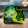 Maxcorners Fishing Green Neon Hook Splash Multiple Options Personalized Name 3D Cap (12 Fish Species)