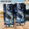 Maxcorners Fishing Tumbler Deep Blue Galaxy Honeycomb Design Personalized Name Tumbler (13 Species)