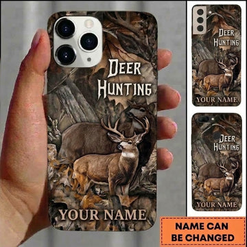 Maxcorners Hunting Deer Brown Camo Customized Name Phone Case