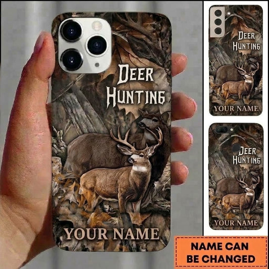 Maxcorners Hunting Deer Brown Camo Customized Name Phone Case