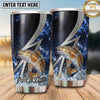 Maxcorners Fishing Tumbler Black Silver Lightning Bolt Design Personalized Name Tumbler (13 Species)