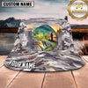 Maxcorners Fishing Blue Camo Fishing Illustration with Dynamic Splash Personalized Name 3D Bucket Hat (13 Fish Species)