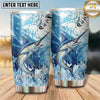 Maxcorners Fishing Tumbler Aqua Doodle Splash Design Personalized Name Tumbler (13 Species)