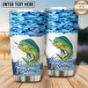 Maxcorners Fishing Tumbler Ocean Blue School Pattern Design Personalized Name Tumbler (13 Species)