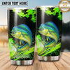 Maxcorners Fishing Tumbler Neon Green Paint Burst Design Personalized Name Tumbler (13 Species)