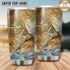 Maxcorners Fishing Tumbler Forest Topographic Compass Design Personalized Name Tumbler (13 Species)