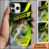 Maxcorners Neon Green Modern Graphic Personalized Name Phone Case (13 Fish Species)