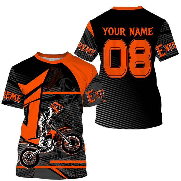Extreme MX jersey for men women custom dirt bike off-road UPF30+ orange Motocross racing shirt