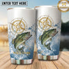 Maxcorners Fishing Tumbler Nautical Compass Splash Design Personalized Name Tumbler (13 Species)