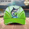 Maxcorners Fishing Cap Green Honeycomb Water Splash Personalized Name 3D Cap (12 Fish Species)