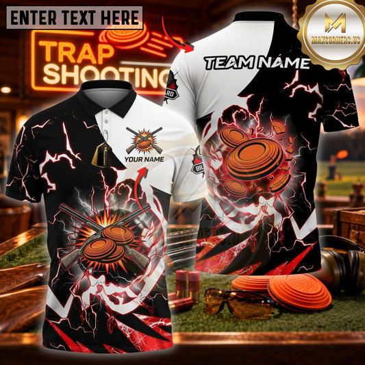 Maxcorners Trap Shooting Shooter & Skull Target Action Graphic Multicolor Customized Name, Team Name 3D Shirts