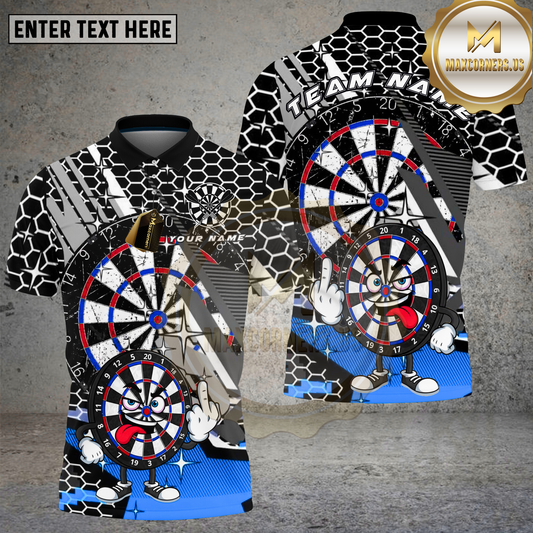 Maxcorners Darts Shirt Cartoon Dartboard Honeycomb Pattern Multicolor Options Personalized Name, Team Name 3D Shirt (4 Colors)