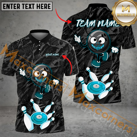 Maxcorners Funny Ball Bowling Jersey Multicolor Option Customized Name, Team Name 3D Shirt