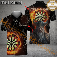 MaxCorners Darts Viking Customized Name, Team Name 3D Polo Shirt