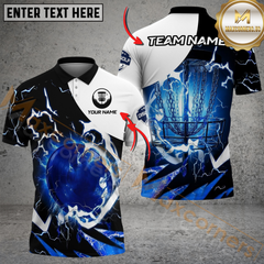 Maxcorners Disc Golf Thunder Lightning Personalized Name, Team Name 3D Shirt (4 Colors)