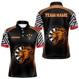 Maxcorners Orange Lion Dartboard Dart Shirts Custom Dart Team Shirt For Men, Dart Jerseys LM105