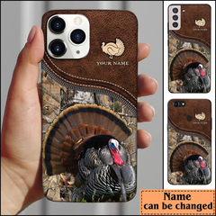 Maxcorners Turkey Hunting Leather Pattern Personalized Name Phone Case LM0912