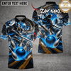 Maxcorners Bowling Bowling Ball & Pin Explosion Graphic Multicolor Customized Name, Team Name 3D Shirts