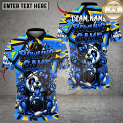 Maxcorners Halloween Panda Bowling Design Multicolor Customized Name, Team Name 3D Shirts
