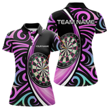 Maxcorners Funny Neon Purple Tribal Dart Shirts For Men – Custom Team Darts Jersey Polo & Quarter Zip LM1605