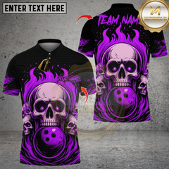 Maxcorners Bowling Flame Skull Team Multicolor Customized Name, Team Name 3D Shirts