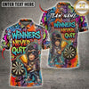 Maxcorners Darts Winners Never Quit Street Art Multiple Options Personalized Name, Team Name 3D Shirt