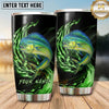 Maxcorners Fishing Tumbler Emerald Green Energy Flame Design Personalized Name Tumbler (13 Species)
