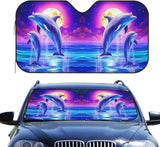 Maxcorners Dolphin Foldable Auto Windshield Sun Shade Uv Heat Sun Visor Protector